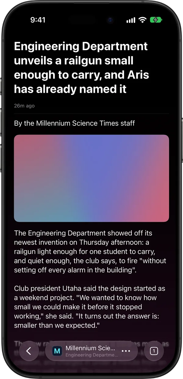 Reader article view